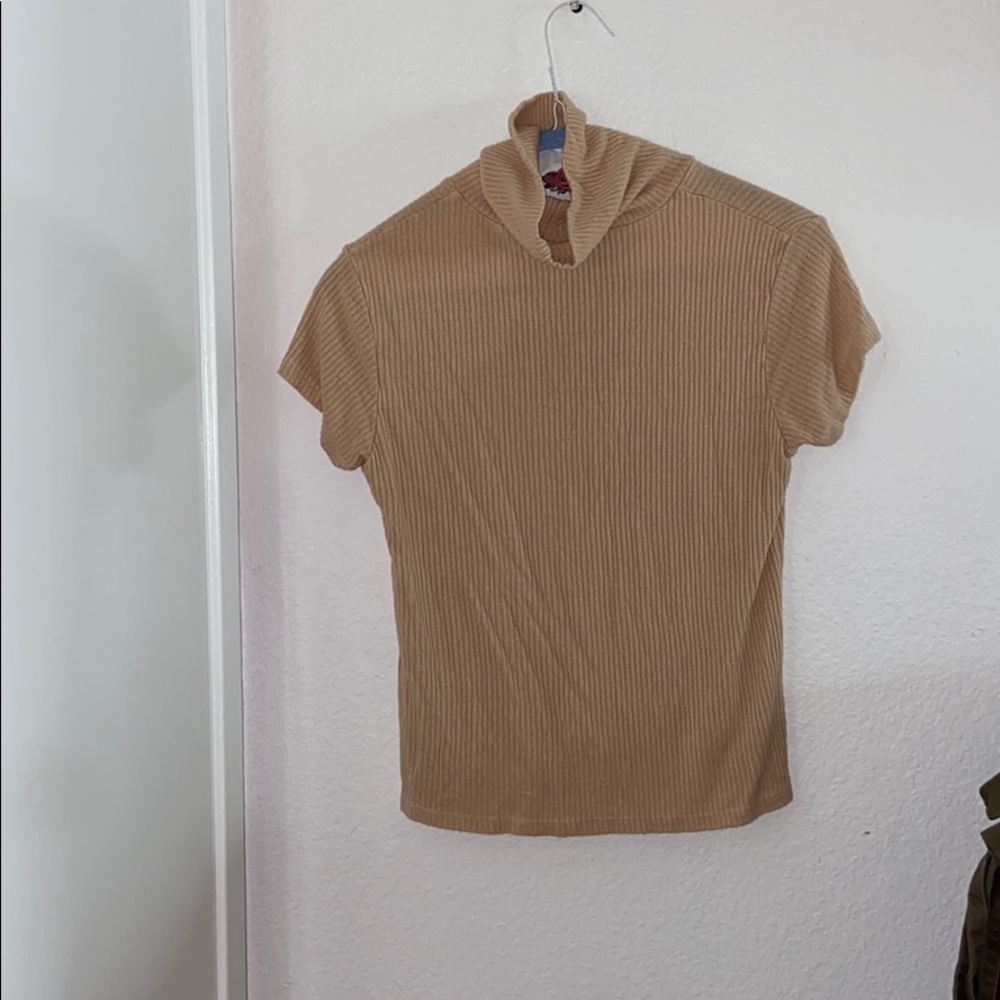Turtle neck ribbed Short sleeve